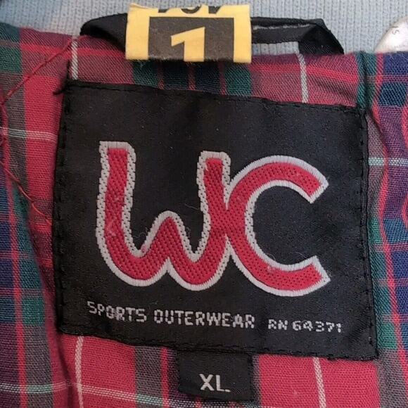 VTG WC Outerwear Jacket Mens Size XL Solid Gray Red Plaid Flannel Lined FLAWS - Picture 6 of 16